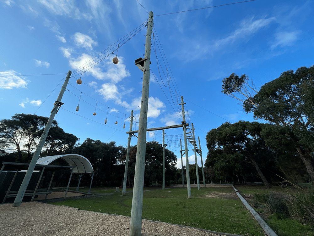 Camp Wilkin high wire course