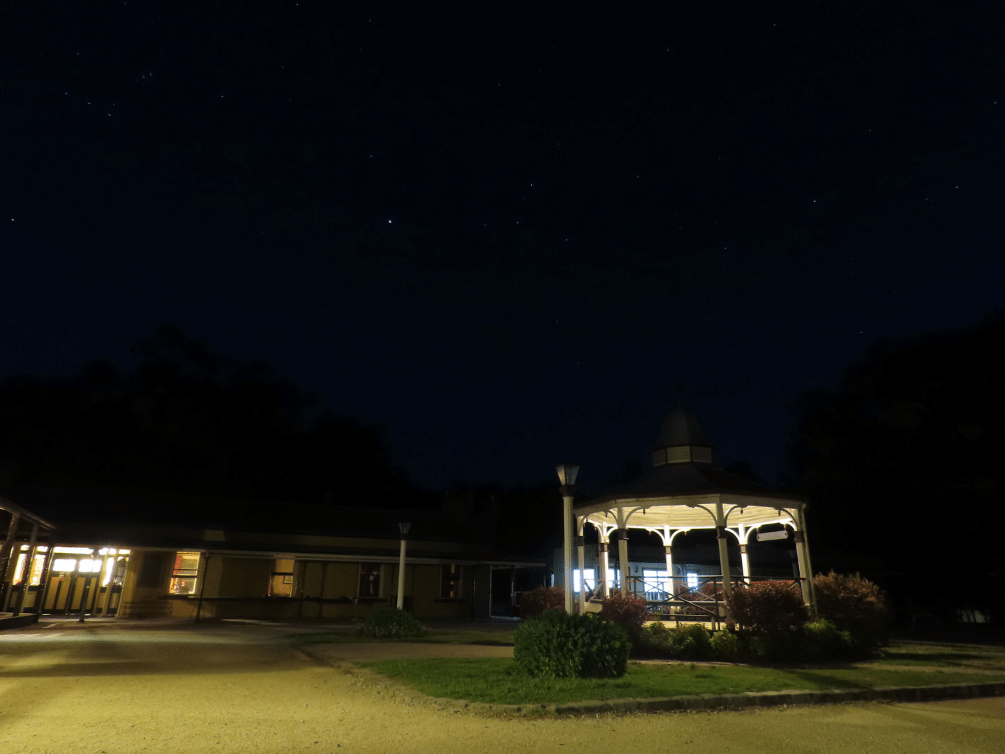 Mill Valley Ranch gazebo at night